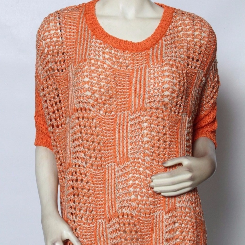 Rondina Oversized Pullover Sweater orange metallic